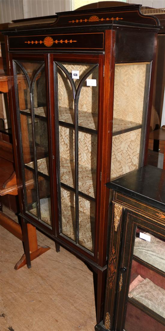 Inlaid mahogany display cabinet